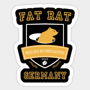 German Firefighters Rescue Fat Rat Manhole Sticker
